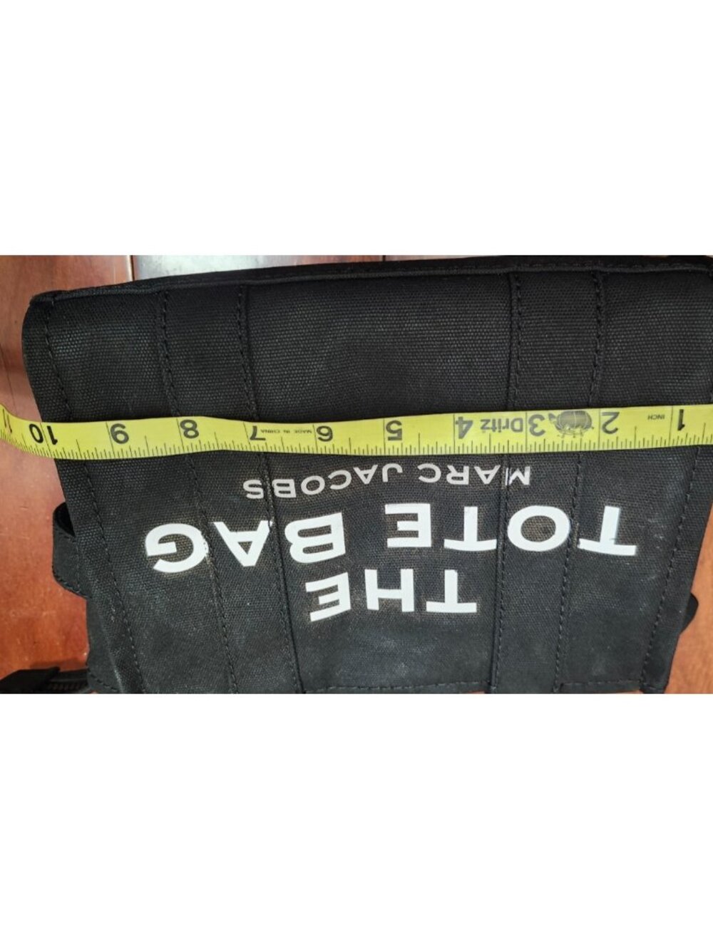 Marc Jacobs The Terry Mini Tote Bag Black Canvas Logo Handbag  100% Authentic - Picture 12 of 16